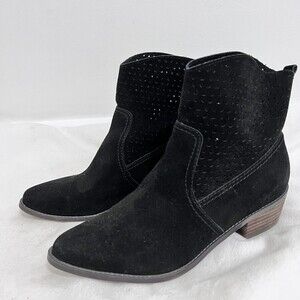 American Eagle Outfitters Black Suede Ankle Boots